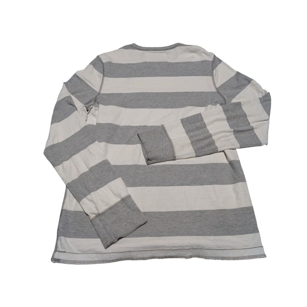 Abercrombie Fitch T-Shirt Mens L Grey Striped Muscle Fit Long Sleeve Crew Neck - Picture 5 of 7